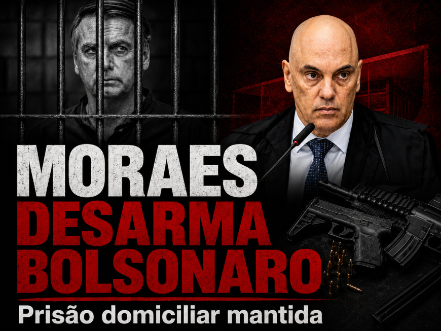 MORAES MANTÉM PRISÃO DOMICILIAR DE BOLSONARO MAS MANDA ENTREGAR ARMAS