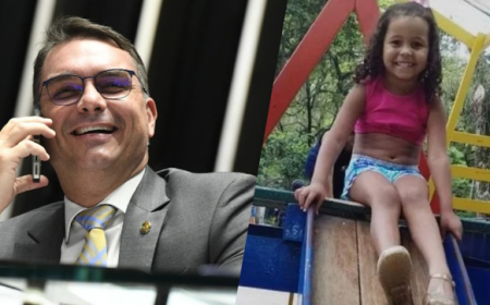 Flávio Bolsonaro atuou na defesa de policial acusado de matar menina de 5 anos a tiros