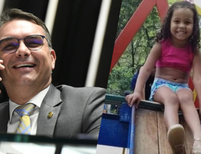 Flávio Bolsonaro atuou na defesa de policial acusado de matar menina de 5 anos a tiros