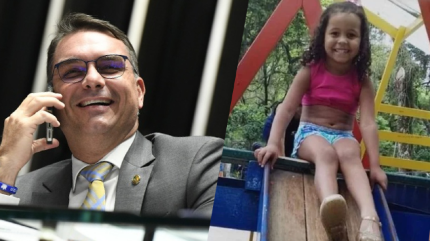Flávio Bolsonaro atuou na defesa de policial acusado de matar menina de 5 anos a tiros